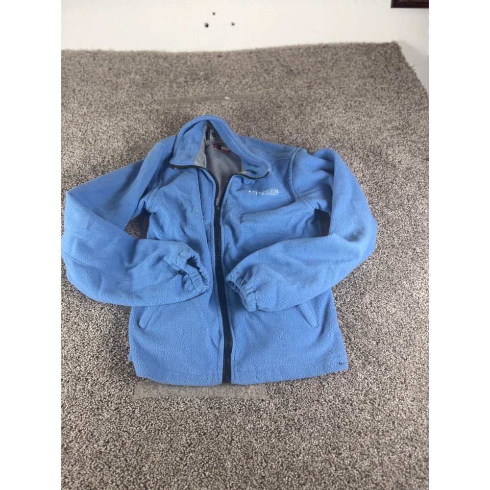 Columbia Titanium‎ Fleece Jacket Mens Large Blue Full Zip Mesh Lined Outdoor